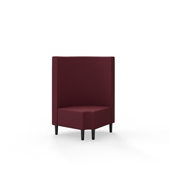 Hörnmodul Snake 90 grader R 12 rund med träben, mellanhög rygg SH43