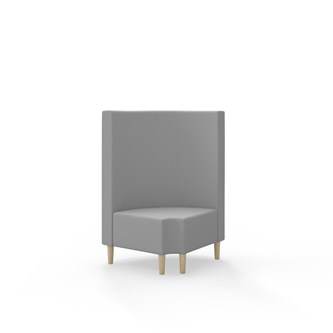 Hörnmodul Snake 90 grader R 12 rund med träben, mellanhög rygg SH43