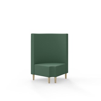 Hörnmodul Snake 90 grader R 12 rund med träben, mellanhög rygg SH43