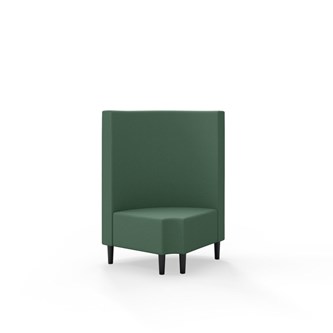 Hörnmodul Snake 90 grader R 12 rund med träben, mellanhög rygg SH43