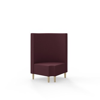 Hörnmodul Snake 90 grader R 12 rund med träben, mellanhög rygg SH43