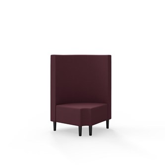 Hörnmodul Snake 90 grader R 12 rund med träben, mellanhög rygg SH43