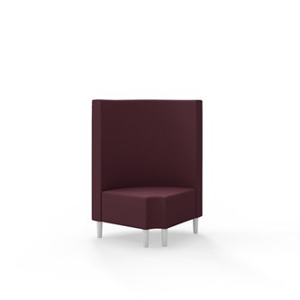 Hörnmodul Snake 90 grader R 12 rund med träben, mellanhög rygg SH43