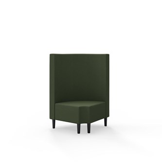 Hörnmodul Snake 90 grader R 12 rund med träben, mellanhög rygg SH43