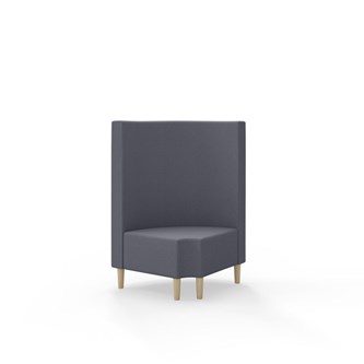 Hörnmodul Snake 90 grader R 12 rund med träben, mellanhög rygg SH43