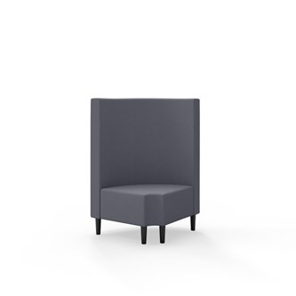 Hörnmodul Snake 90 grader R 12 rund med träben, mellanhög rygg SH43