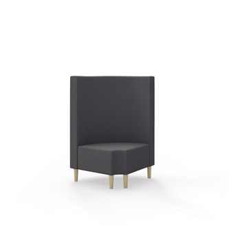 Hörnmodul Snake 90 grader R 12 rund med träben, mellanhög rygg SH43