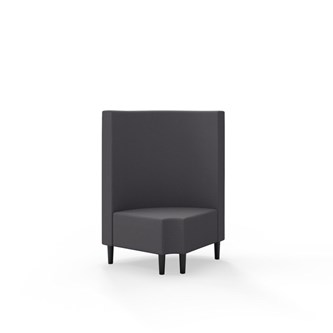 Hörnmodul Snake 90 grader R 12 rund med träben, mellanhög rygg SH43