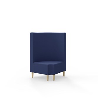 Hörnmodul Snake 90 grader R 12 rund med träben, mellanhög rygg SH43