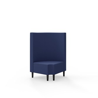 Hörnmodul Snake 90 grader R 12 rund med träben, mellanhög rygg SH43