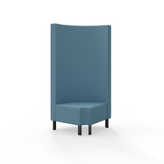 Hörnmodul Snake 90 grader R 12 rund med metallben, hög rygg SH43