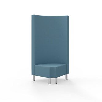 Hörnmodul Snake 90 grader R 12 rund med metallben, hög rygg SH43