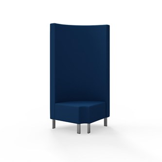 Hörnmodul Snake 90 grader R 12 rund med metallben, hög rygg SH43