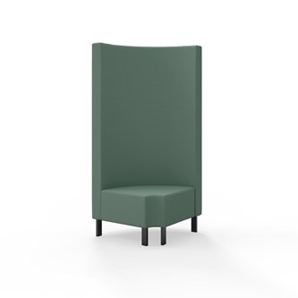 Hörnmodul Snake 90 grader R 12 rund med metallben, hög rygg SH43