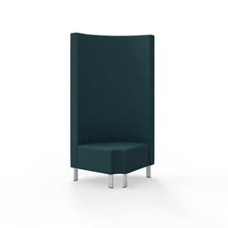 Hörnmodul Snake 90 grader R 12 rund med metallben, hög rygg SH43