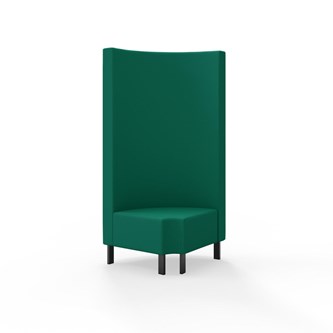 Hörnmodul Snake 90 grader R 12 rund med metallben, hög rygg SH43