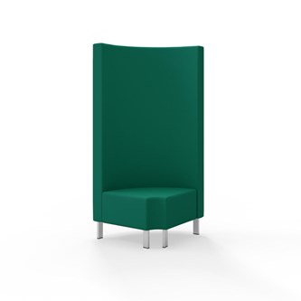 Hörnmodul Snake 90 grader R 12 rund med metallben, hög rygg SH43