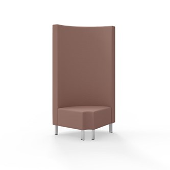 Hörnmodul Snake 90 grader R 12 rund med metallben, hög rygg SH43