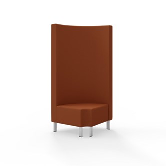 Hörnmodul Snake 90 grader R 12 rund med metallben, hög rygg SH43