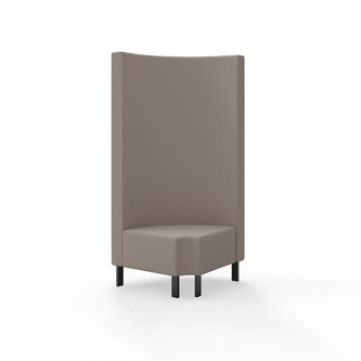 Hörnmodul Snake 90 grader R 12 rund med metallben, hög rygg SH43