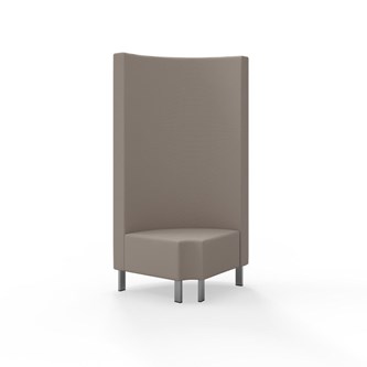 Hörnmodul Snake 90 grader R 12 rund med metallben, hög rygg SH43