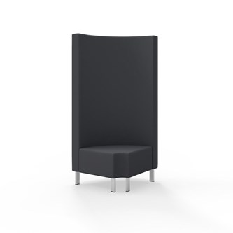 Hörnmodul Snake 90 grader R 12 rund med metallben, hög rygg SH43