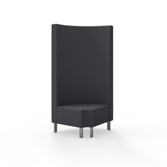 Hörnmodul Snake 90 grader R 12 rund med metallben, hög rygg SH43