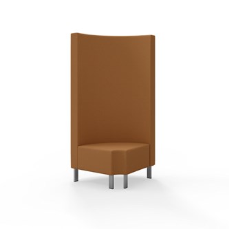 Hörnmodul Snake 90 grader R 12 rund med metallben, hög rygg SH43