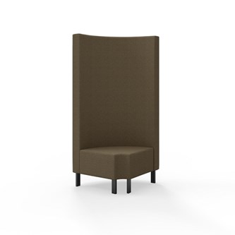 Hörnmodul Snake 90 grader R 12 rund med metallben, hög rygg SH43