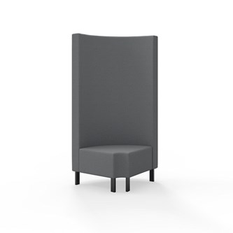 Hörnmodul Snake 90 grader R 12 rund med metallben, hög rygg SH43