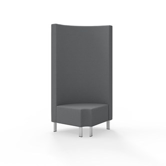 Hörnmodul Snake 90 grader R 12 rund med metallben, hög rygg SH43