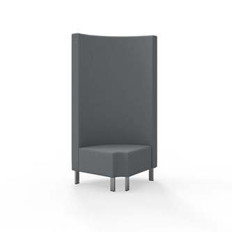 Hörnmodul Snake 90 grader R 12 rund med metallben, hög rygg SH43