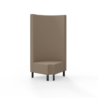 Hörnmodul Snake 90 grader R 12 rund med metallben, hög rygg SH43