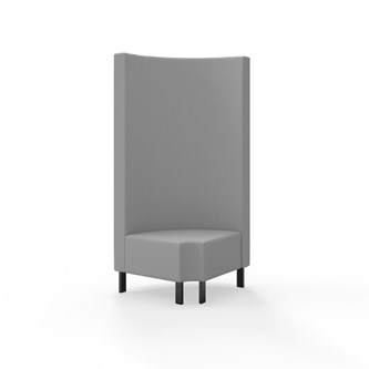 Hörnmodul Snake 90 grader R 12 rund med metallben, hög rygg SH43