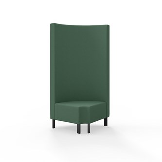 Hörnmodul Snake 90 grader R 12 rund med metallben, hög rygg SH43