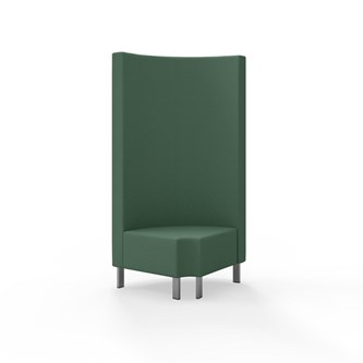 Hörnmodul Snake 90 grader R 12 rund med metallben, hög rygg SH43