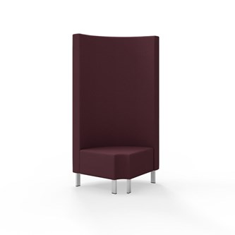 Hörnmodul Snake 90 grader R 12 rund med metallben, hög rygg SH43