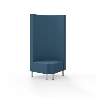 Hörnmodul Snake 90 grader R 12 rund med metallben, hög rygg SH43