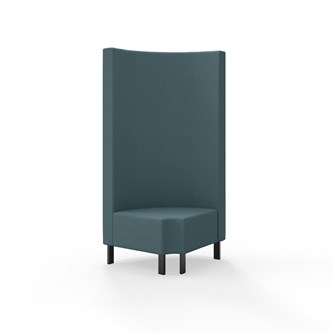 Hörnmodul Snake 90 grader R 12 rund med metallben, hög rygg SH43