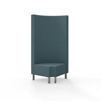 Hörnmodul Snake 90 grader R 12 rund med metallben, hög rygg SH43