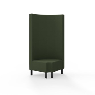 Hörnmodul Snake 90 grader R 12 rund med metallben, hög rygg SH43