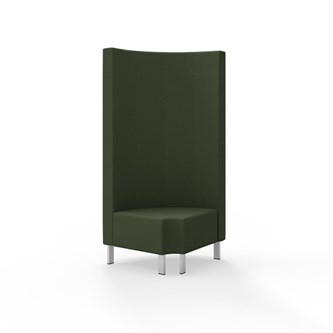 Hörnmodul Snake 90 grader R 12 rund med metallben, hög rygg SH43