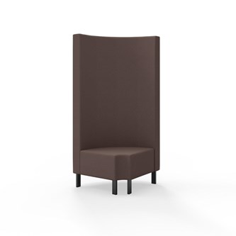 Hörnmodul Snake 90 grader R 12 rund med metallben, hög rygg SH43