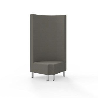 Hörnmodul Snake 90 grader R 12 rund med metallben, hög rygg SH43