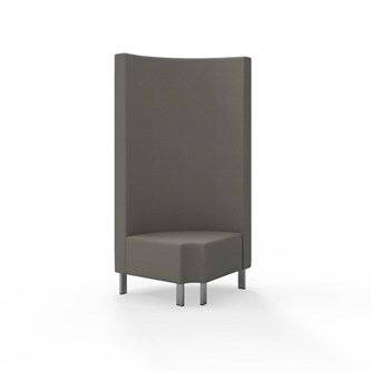 Hörnmodul Snake 90 grader R 12 rund med metallben, hög rygg SH43