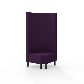 Hörnmodul Snake 90 grader R 12 rund med metallben, hög rygg SH43