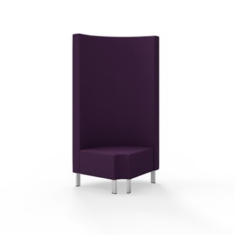 Hörnmodul Snake 90 grader R 12 rund med metallben, hög rygg SH43