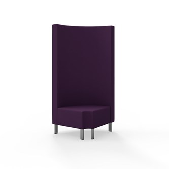 Hörnmodul Snake 90 grader R 12 rund med metallben, hög rygg SH43