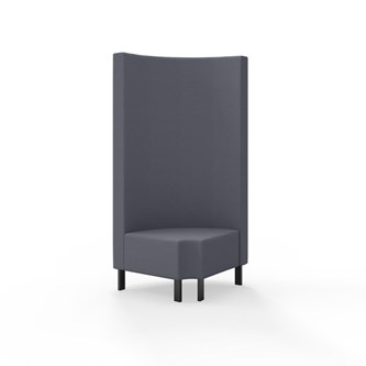 Hörnmodul Snake 90 grader R 12 rund med metallben, hög rygg SH43