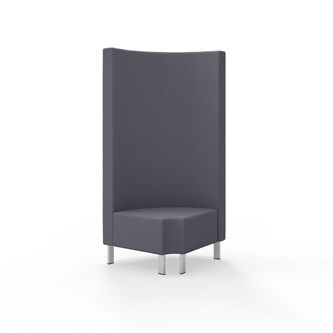 Hörnmodul Snake 90 grader R 12 rund med metallben, hög rygg SH43